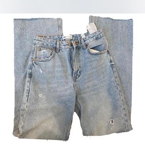 Zara Faded Blue Ripped Jeans